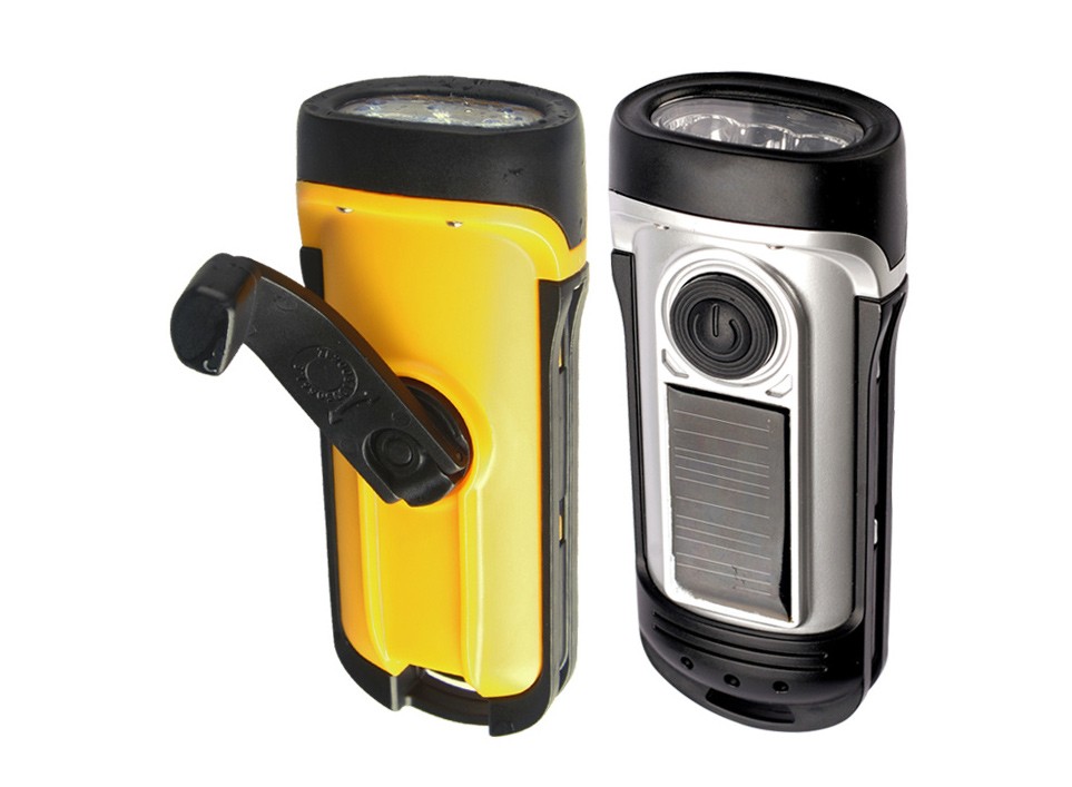 27881-2 LAMPE DE POCHE LED SOLAIRE ET A MANIVELLE – Image 1